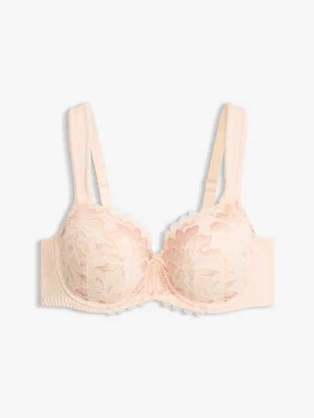 Biustonosz usztywniany z wyściełanymi ramiączkami beżowy