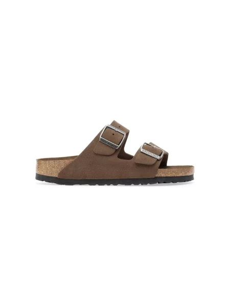 Pantofi Birkenstock din piele de căprioară maro