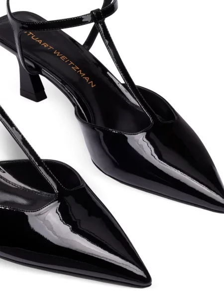 Pantofi cu toc Stuart Weitzman cu bretele negru