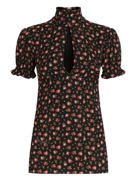 Bluză Dolce & Gabbana cu model floral negru