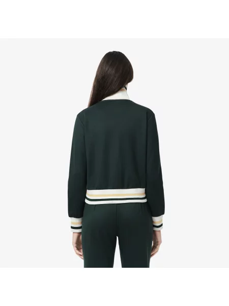 Lacoste Bluza Na Z Pasiastym Akcentem zielona