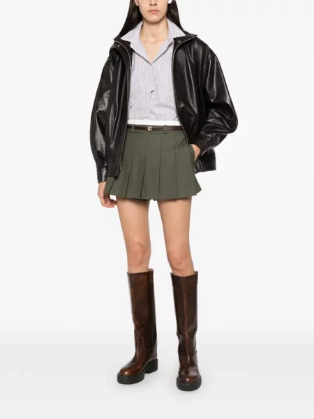 Cu centură pantaloni scurți Maje verde