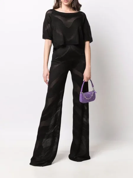 Pantaloni palazzo Just Cavalli negru