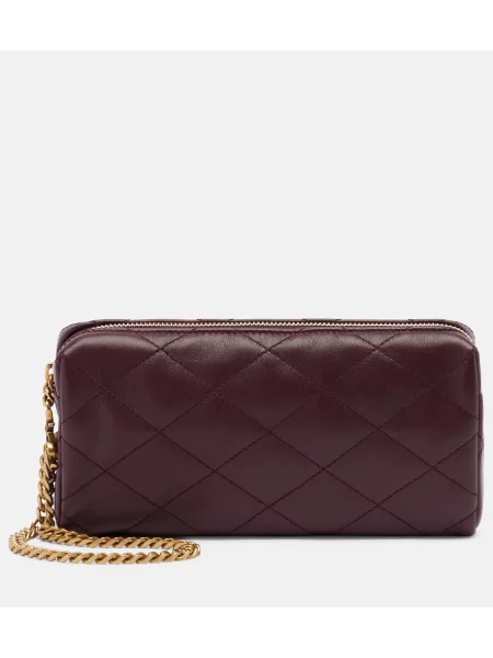 Usnjena ogrlica Saint Laurent bordo