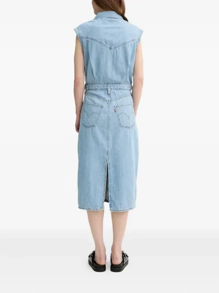 Sukienka jeansowa Levi's bez rękawów garniturowa niebieska