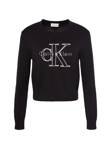 Calvin Klein Jeans Sveter / biela čierna