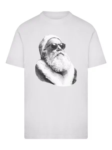 Mister Tee Tricou Cool Santa gri / negru alb