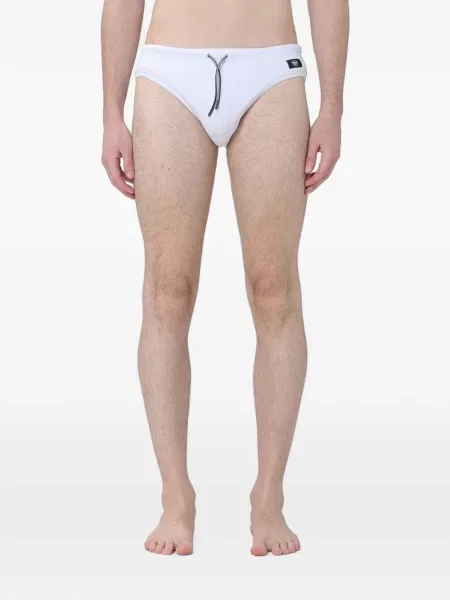Majtki Emporio Armani z logo ze sznurkiem białe