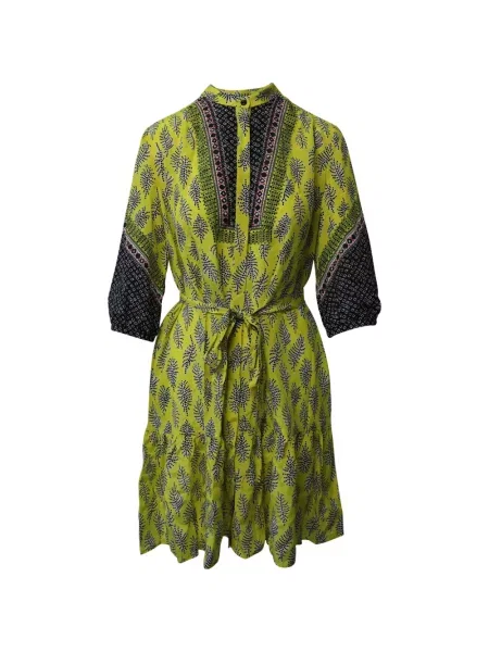 Rochie Saloni cu imagine de costum galben