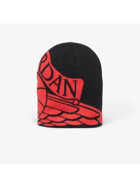 Čepice Jordan Peak Beanie Black/ University Red Universal černý
