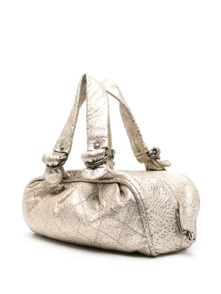 Prošívaná diamant kabelka Chanel Pre-owned zlatá