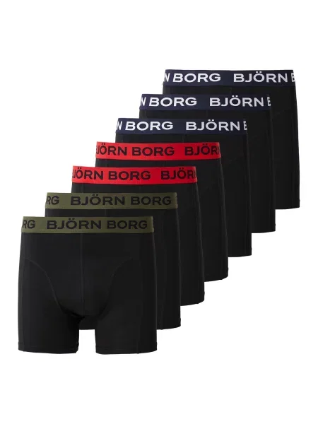 BJÖRN BORG Boxerky olivová / červená / černá bílá