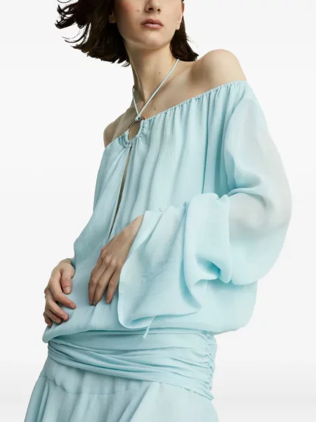 Rochie mini Céleste drapată de costum albastru