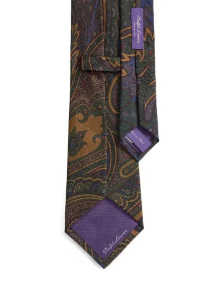 Μεταξωτή γραβάτα Ralph Lauren Purple Label paisley πράσινο