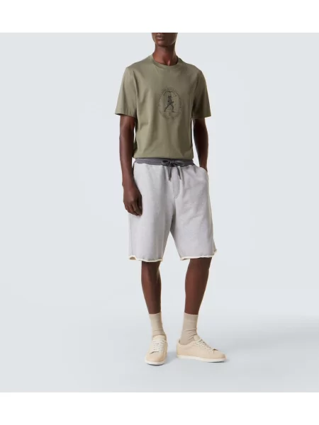 Tricou Brunello Cucinelli cu imagine din jerseu verde