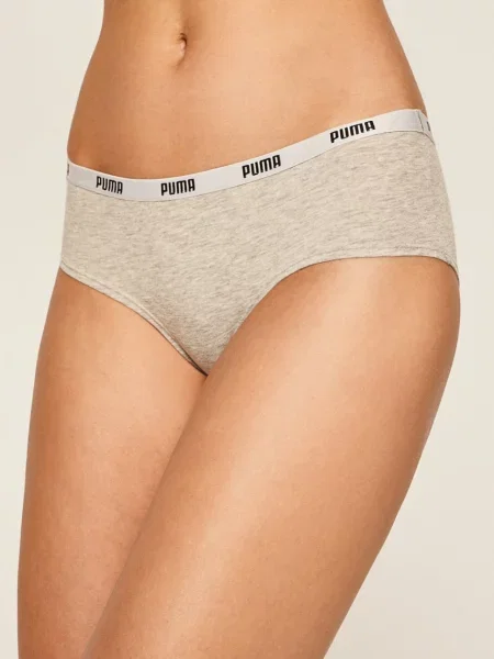 Puma Hipster majtki czarne szare 3 sztuki XS białe
