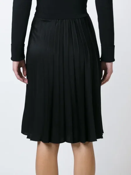 Fusta plisata Noir Kei Ninomiya transparente negru