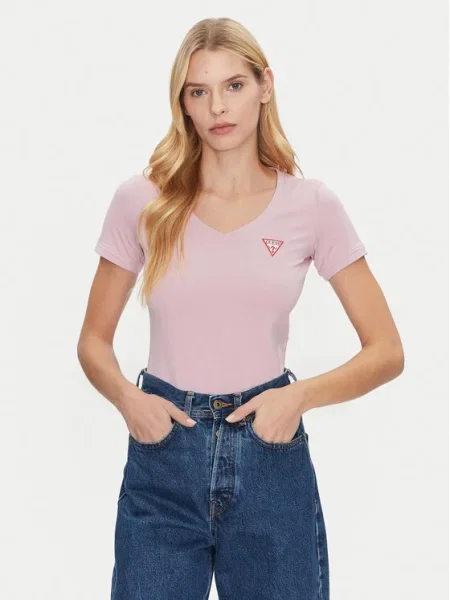 Тениска Guess лилаво розово