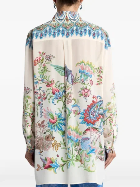 Cămașă Etro de mătase cu model floral cu imagine
