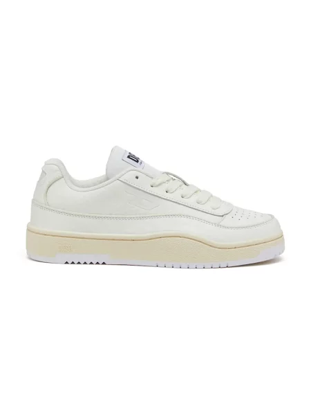 Sneakerși Diesel din piele alb