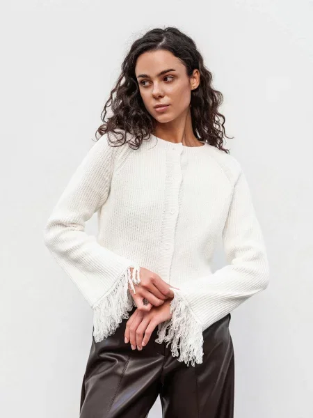 Кардиган Romashka Шаді молочний бавовна/акрил