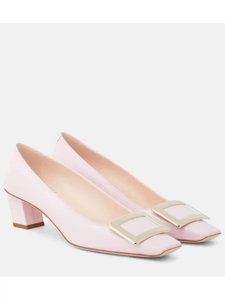 Pantofi cu toc Roger Vivier din piele de lac roz