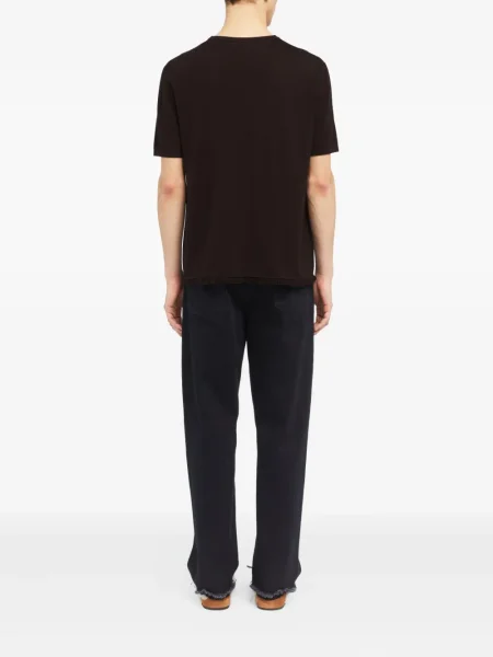 Tricou Alanui cu decolteu în U maro