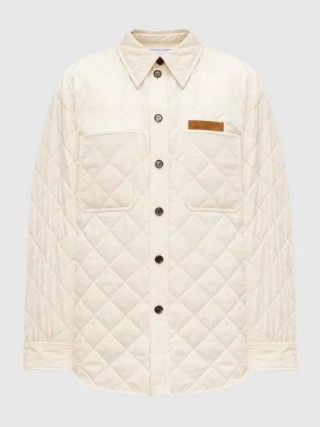 Стьобана куртка в стилі сорочки Bottega Veneta бежева