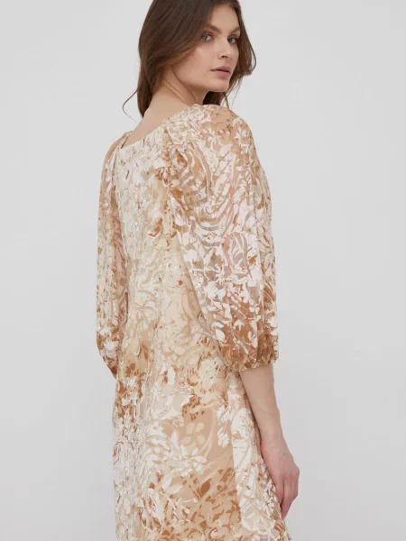 Платье Sisley mini прямая бежевый