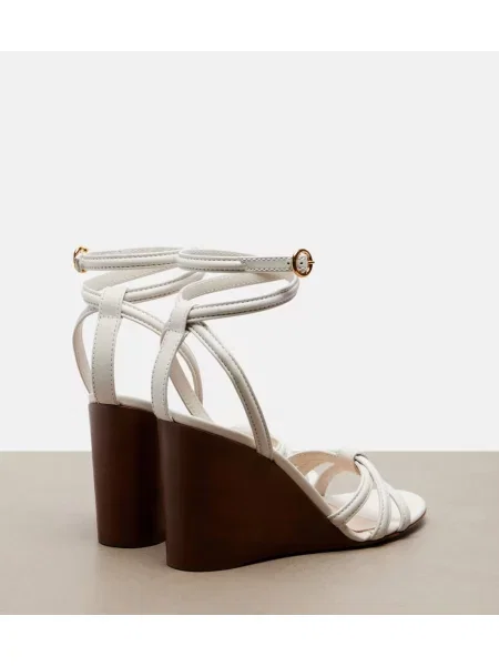 Sandale Gianvito Rossi din piele cu pană alb