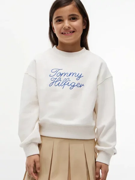 Tommy Hilfiger dukserica za djecu s pamukom bijela