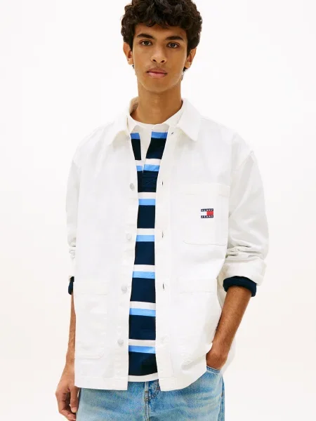 Tommy Jeans Prehodna jakna ESSENTIAL temno modra / rdeča bela