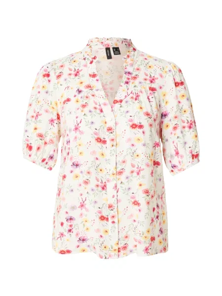 VERO MODA Bluză VMEASY JOY verde deschis / mov deschis / roz deschis / murdar alb