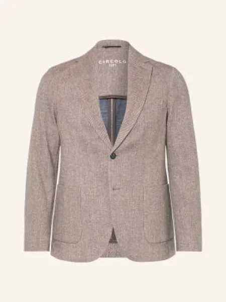Circolo Žerzejové Sako Slim Fit hnědá