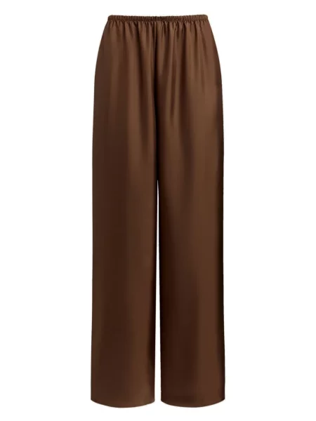 Pantaloni palazzo 12 Storeez de mătase maro