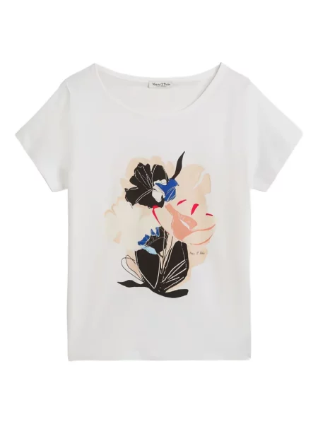 Koszulka Marc O'polo w kwiatki z nadrukiem biała