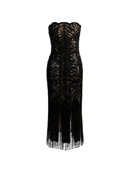 Rochie Elie Saab cu franjuri negru