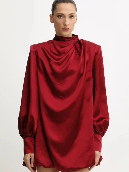 Undress Code sukienka mini rozkloszowana bordowy