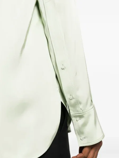 Cămașă Jil Sander din satin verde