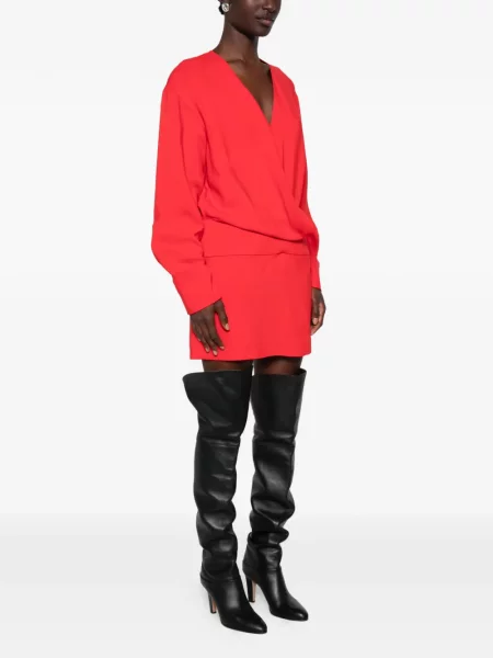 Lung rochie mini Sportmax plic roșu