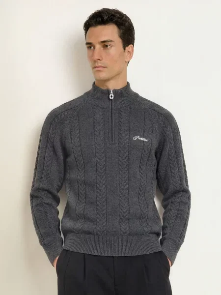 Prohibited Sweter Typu Troyer grau