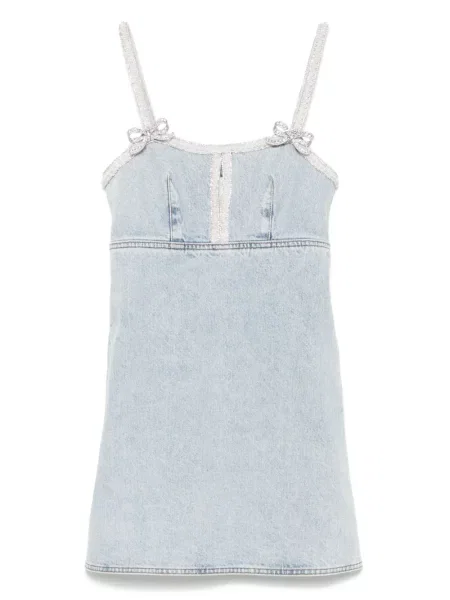 Mała mały sukienka jeansowa Self-portrait garniturowa niebieska