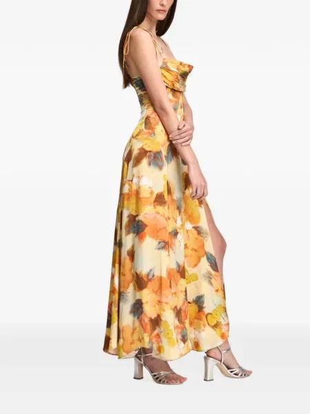 Rochie maxi Cinq A Sept cu model floral cu imagine galben