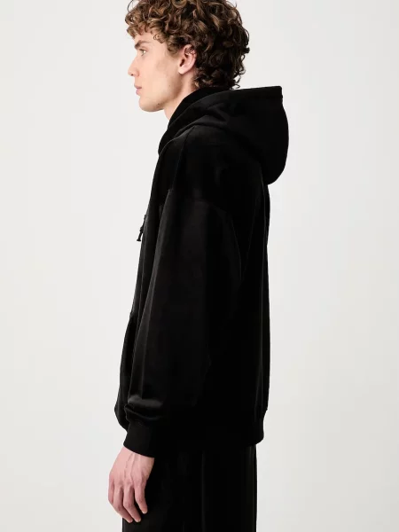 Велюровый свитер Y-3 с капюшоном