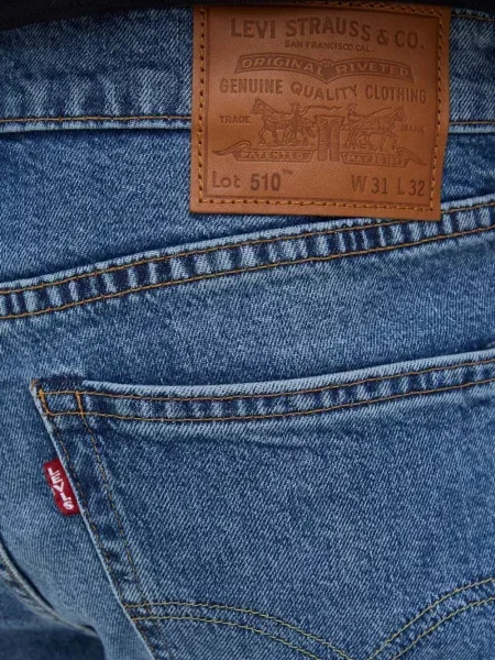 Ретро слаб дънки skinny fit Levi's® с разкъсвания синьо