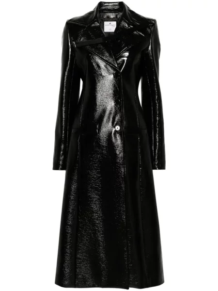 Trencz Courreges skórzany czarny