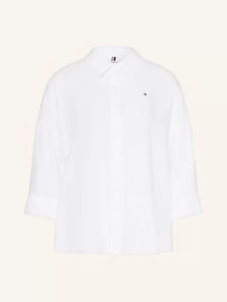 Tommy Hilfiger Koszula Z Lnu Z Rękawami weiss biała