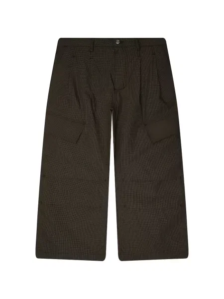 Pantaloni cargo Nahmias în carouri verde