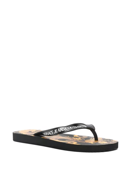 Șlapi Versace Jeans Couture cu autograf negru