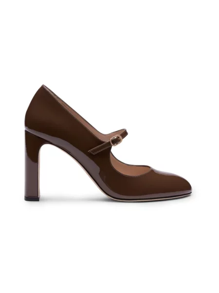 Czółenka Stuart Weitzman skórzana brązowa